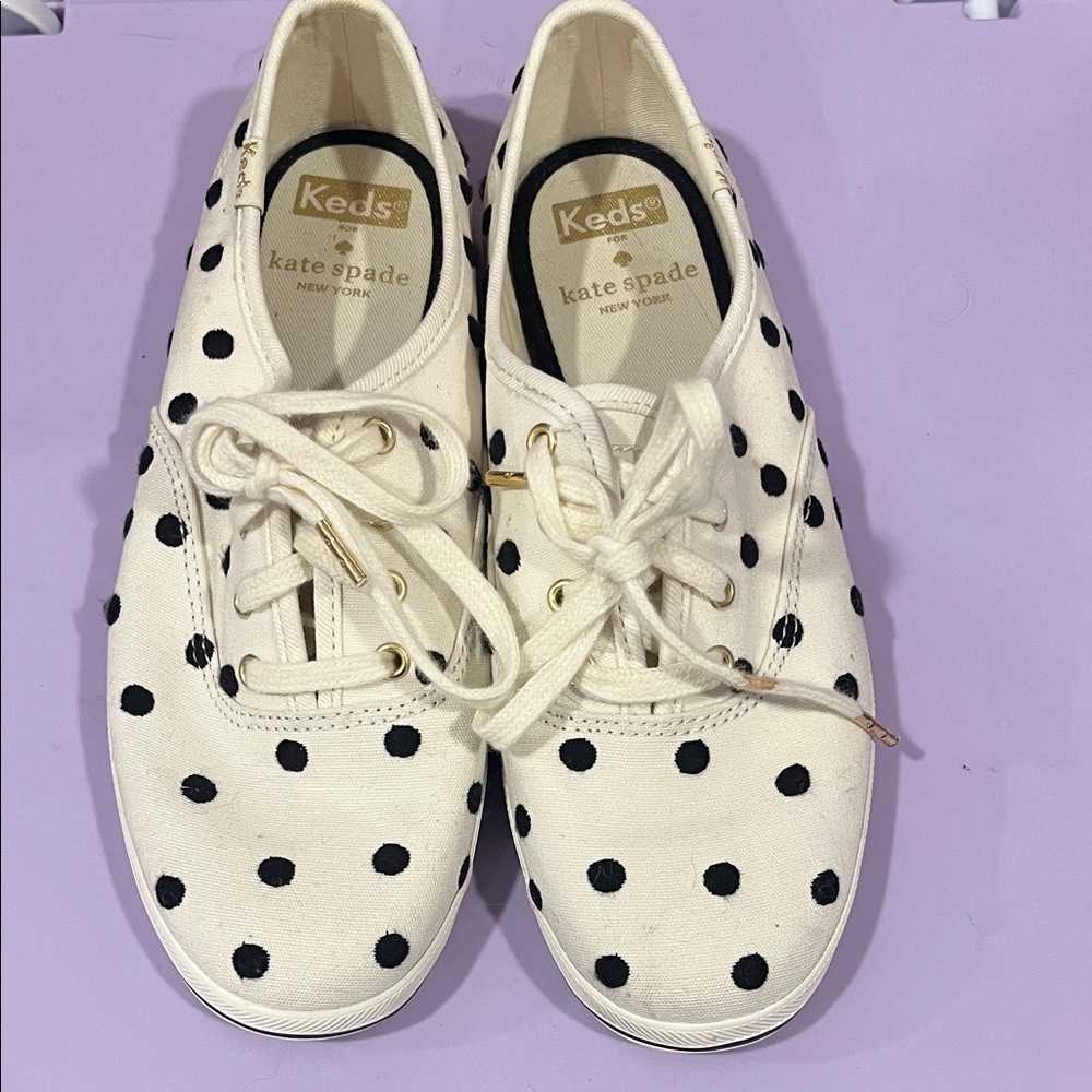 Keds x Kate Spade Women's Ivory Polka Dot Lace-Up Sneakers